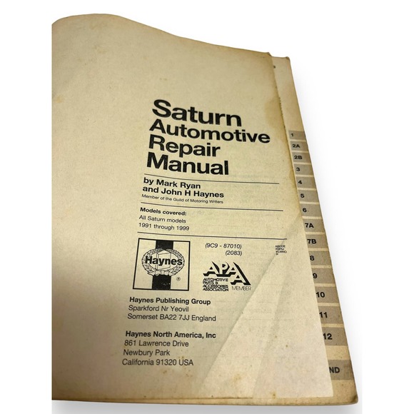 Haynes  SATURN All Models 1991 - 1999 Repair Manual 87010 - Picture 3 of 8